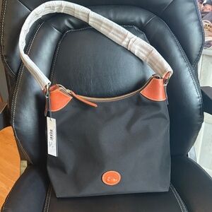 NWT Dooney & Burke Black and Tan Women's Shoulder Bag